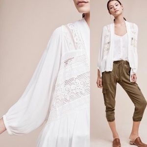 Anthropologie Elevenses lace cardigan